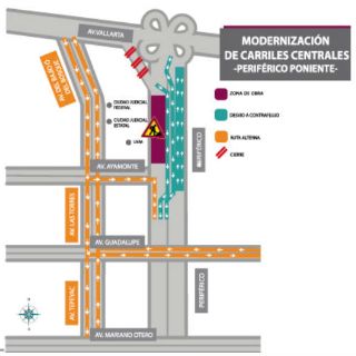 Presentan rutas alternas ante cierre parcial en Periférico Poniente