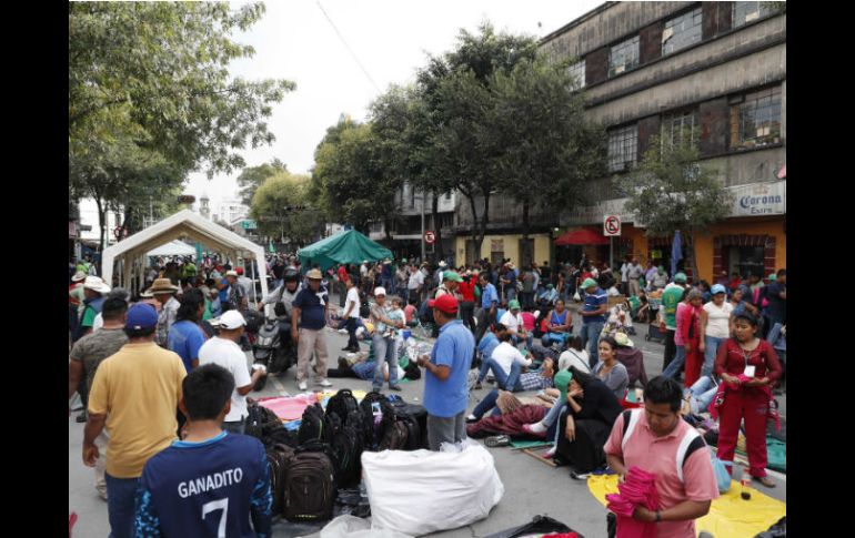 Miembros del Frente Auténtico del Campo en su plantón sobre la avenida Bucareli. SUN / Y. Xolalpa