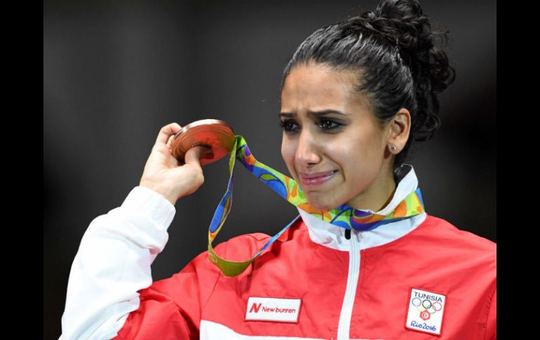 'La mujer tunecina, la mujer árabe (...) que existe y tiene su lugar en la sociedad' dijo Boubakri. AFP / K. Kudryavtsev