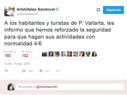 Aristóteles escribió en su cuenta de Twitter sobre la situación en el municipio. TWITTER / @AristotelesSD