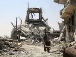 Manbech, liberada el viernes pasado, es considerada por Estados Unidos una plaza clave de los islamistas. AFP / D. Souleiman