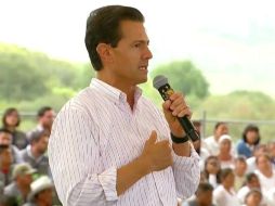 El Mandatario participó en la ceremonias de Fortalecimiento de la Red de Abasto y Apoyos Alimenticios, en Hidalgo. TWITTER / @PresidenciaMX