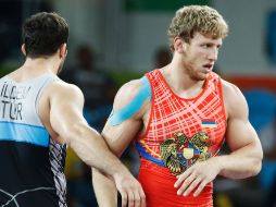 El armenio(rojo) en un combate de Río2016. AFP / J.Guez