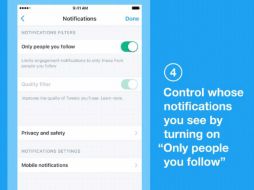 A partir de hoy podrás limitar las notificaciones únicamente a las personas que sigues. TWITTER / @TwitterEspanol