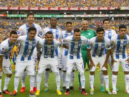 Los jugadores de Pachuca previo al juego en contra de Tigres. MEXSPORT / E.De la torre