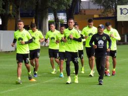Los jugadores del América en el entrenamiento previo a viajar a Zacatecas. TWITTER / @Club América