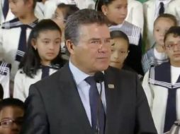 Díaz de la Torre estuvo en un evento con maestros en Baja California. TWITTER / @SnteNacional