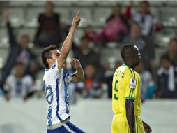 Hirvig Lozano celebra su gol, anotado al minuto 78. MEXSPORT / J. Ramírez