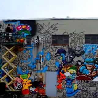 Artista de Long Island pinta mural de Pokémon