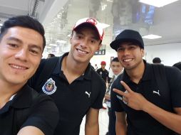 Jugadores del Rebaño se tomaron la foto a su llegada a la capital del país. TWITTER / @MichaelPerez25