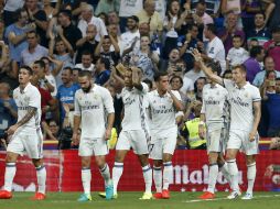 Los jugadores del Real Madrid tras ganar al Celta. NTX / J. Rojas