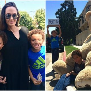 Angelina Jolie hace feliz a dos niños