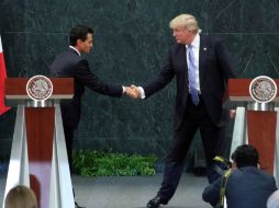 Peña Nieto y Trump tras su reunión en Los Pinos. SUN / A. Ojeda