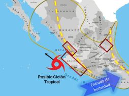 Se pronostican lluvias intensas en Guerrero, Oaxaca y Chiapas, Michoacán, Morelos, Estado de México, Puebla y Ciudad de México. TWITTER / @conagua_clima
