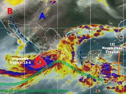 La depresión tropical podría incrementar su fuerza durante y convertirse en tormenta tropical el lunes 5 de septiembre. TWITTER / @conagua_clima