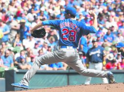 Kyle Hendricks permitió una carrera y cinco hits durante las seis entradas de labor en el encuentro de ayer ante los Cerveceros. AP / M. Gash