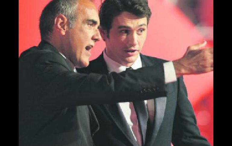 Director. Alberto Barbera, a la izquierda, junto a James Franco, durante el Festival de Cine de Venecia. AFP /