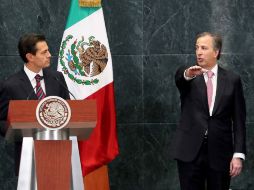 José Antonio Meade reconoció el trabajo de Videgaray y agradeció la oportunidad que le brindó el Presidente Peña Nieto. SUN / A. Ojeda