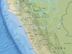 El terremoto, cuyo epicentro es localizado 50 km al norte de la ciudad de Moyobamba, tuvo lugar a las 10H08 GMT. ESPECIAL / usgs.gov