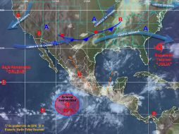 Los estados que se verán afectados son: Colima, Michoacán, Nayarit, Jalisco y Guerrero. ESPECIAL / smn.cna.gob.mx