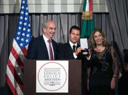 El Mandatario agradeció a la Foreign Policy Association por el reconocimiento. TWITTER / @EPN