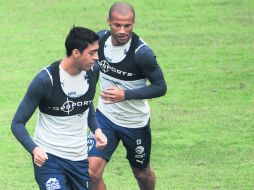 Figuras. Rogelio Funes Mori con Carlos Sánchez, en la práctica de los Regios. MEXSPORT /