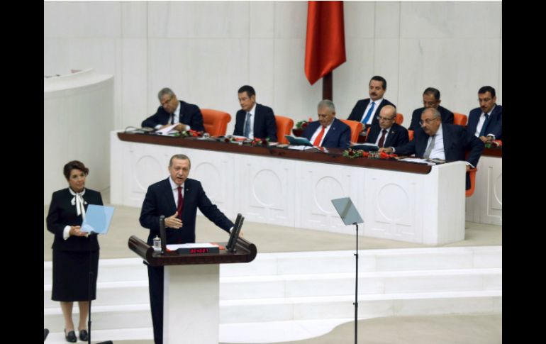 El presidente recordó que el principal objetivo de la operación es crear 'un área libre' de unos cinco mil kilómetros cuadrados. AFP / A. Altan