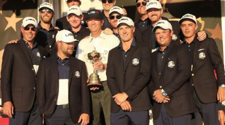 Los triunfos de Estados Unidos comenzaron con la dramática victoria de Patrick Reed. EFE / T. Maury