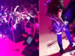 Un video que circula muestra a la artista cuando se percata de ello y pide ayuda. YOUTUBE /