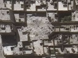 Imagen de satélite muestra la destrucción en Alepo. AP /