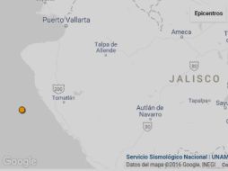 El epicentro del movimiento telúrico se ubicó a 95 km al suroeste del destino turístico. ESPECIAL / ssn.unam.mx