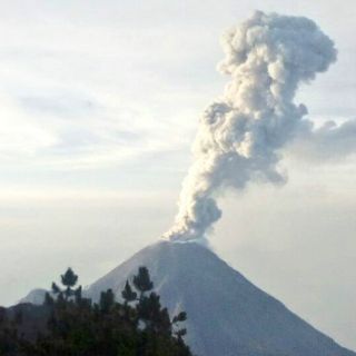Volcán El Colima emite fumarola de un kilómetro