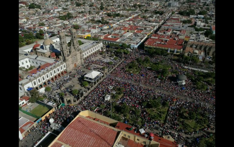 La misa en la Plaza Juan Pablo II termina alrededor del mediodía y con ella concluye la Romería 2016. ESPECIAL / Ayuntamiento de Zapopan