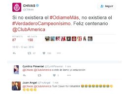 En su mensaje de felicitación, Chivas utilizó lo que algunos llamarían 'campaña de contraste'. TWITTER / @Chivas