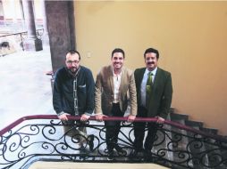 Comprometidos. Diego Escobar, Christopher de Alba y Felipe Arreola buscan impulsar la difusión cultural en el Estado. EL INFORMADOR / E. Barrera