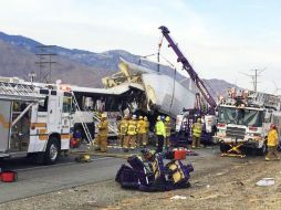 El autobús hacía el recorrido desde un casino del área de Desert Hot Springs a Los Ángeles. AP / KESQ NewsChannel 3/CBS Local 2