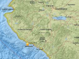 El temblor se registró a 56 kilómetros al suroeste de Cihuatlán, Jalisco. ESPECIAL / earthquake.usgs.gov