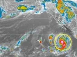 La mañana de ayer, 'Seymour' evolucionó de tormenta tropical a huracán categoría 1 en la escala Saffir-Simpson. TWITTER / @Conagua_clima