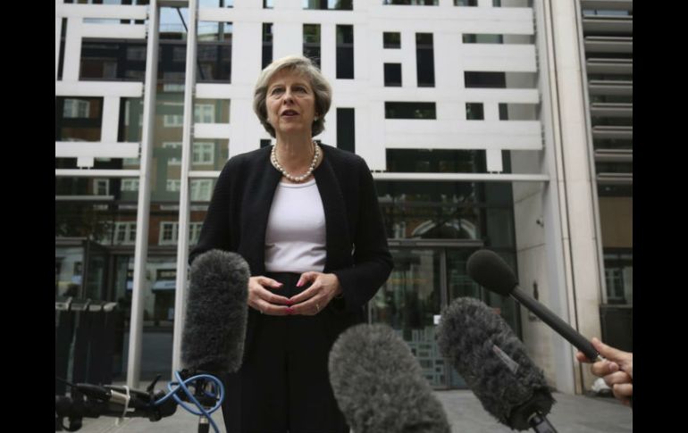 El discurso de May tuvo lugar en mayo, unos días antes del histórico voto británico a favor de abandonar la Unión Europea. EFE / ARCHIVO