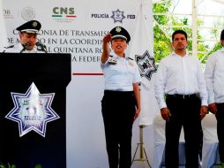 Nava Gutiérrez dijo que es un reto y una oportunidad ser la segunda mujer a cargo de la PF en Quintana Roo. TWITTER / @PoliciaFedMx