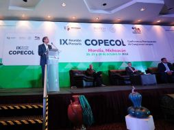 El priista participó en la IX Asamblea Plenaria de la Copecol, en Morelia, Michoacán. TWITTER / @EnriqueOchoaR