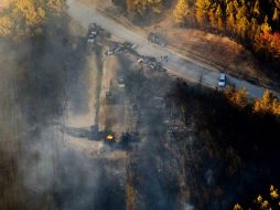 La explosión se produjo en la tarde del lunes cuando una excavadora impactó a una de las tuberías. AP / B. Anderson