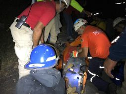 El joven presentaba una posible fractura de fémur de la pierna derecha. TWITTER / @UMPCyBZ