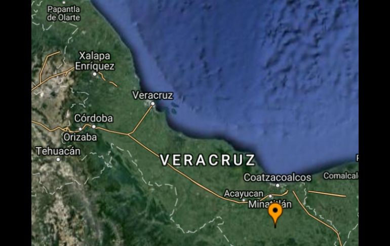 El temblor tiene epicentro a 45 kilómetros al sur del municipio de Minatitlán. ESPECIAL / ssn.unam.mx