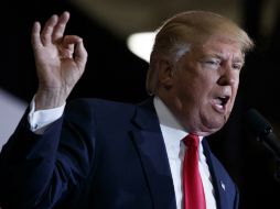 ''Qué demonios tienen que perder, voy a arreglar la situación'', dice Trump en el mitin. AP / E. Vucci