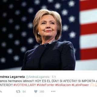 Andrea Legarreta llama a votar por Hillary Clinton