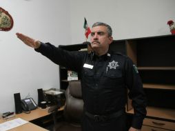 Gustavo Jiménez durante la toma de protesta como nuevo comisario de Tlaquepaque. ESPECIAL / Gobierno de Tlaquepaque