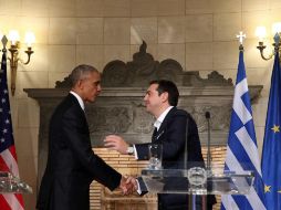 'La austeridad por sí sola no genera prosperidad', dijo Obama al comienzo de su reunión con el primer ministro griego. AFP / Y. Karahalis