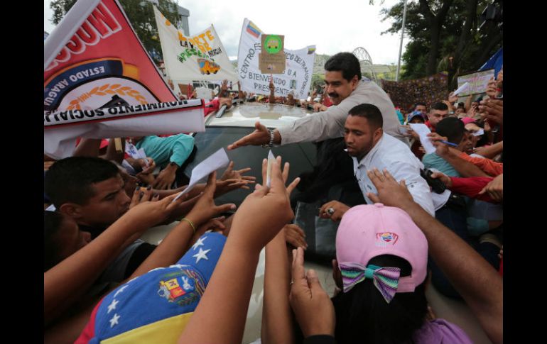 Nicolás Maduro, en un acto de Gobierno, en La Victoria. EFE / Palacio de Miraflores