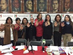 La presidenta de la Onmpri, Sofía García Mosqueda (centro), dice que el objetivo es fomentar la igualdd entre militantes. TWITTER / @Sofi_Jalisco